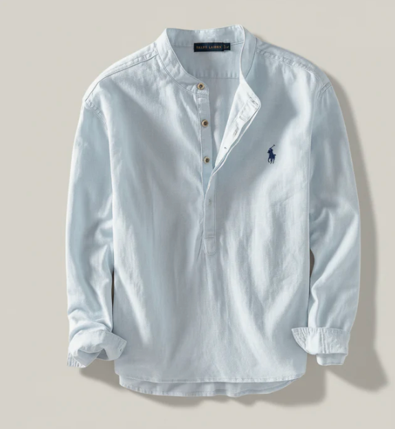 Linnen Henley-overhemd Classic Fit