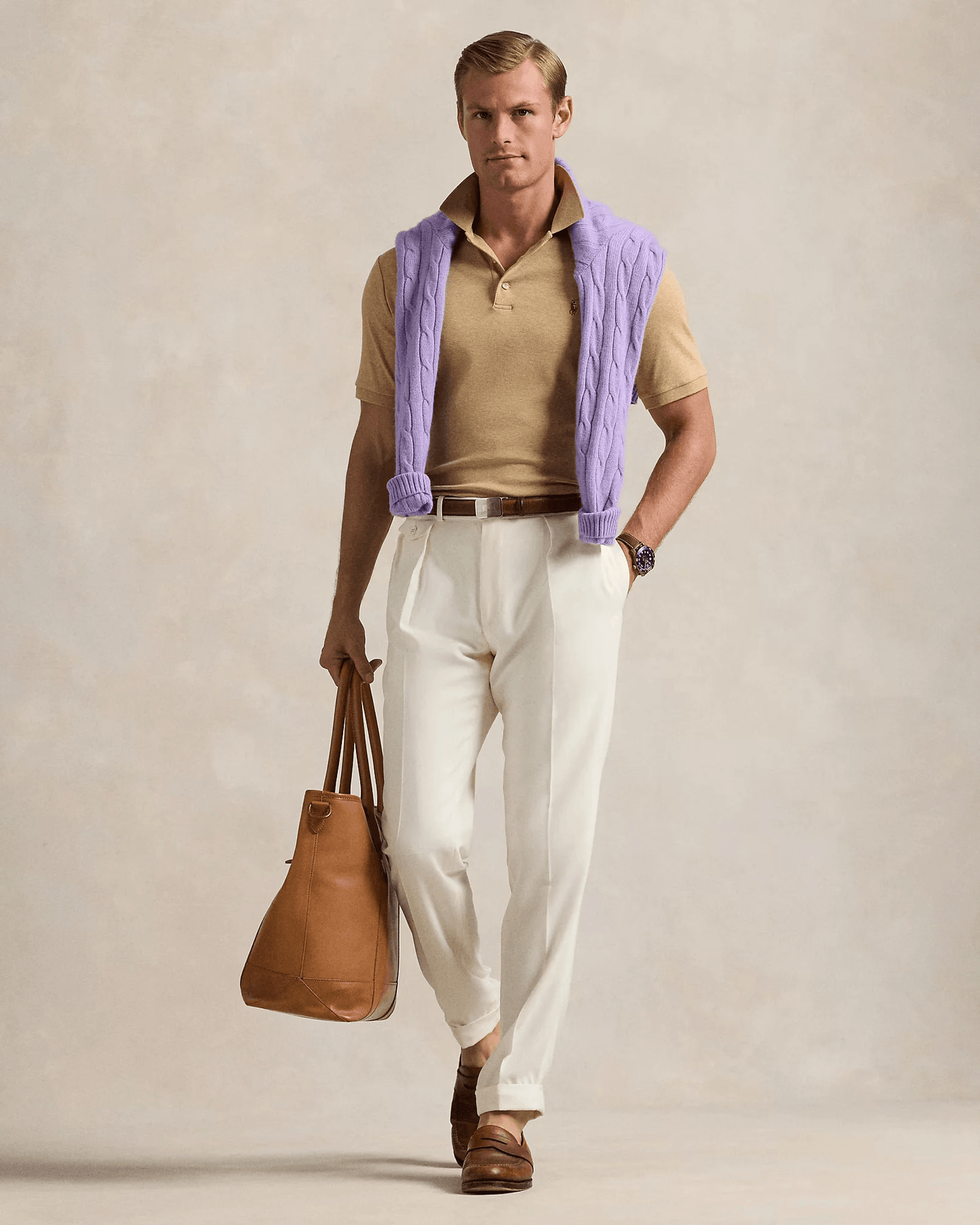 Polo Zacht Katoen Beige