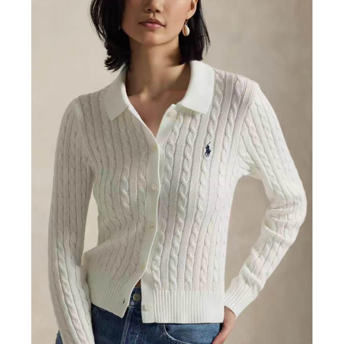 Kabelgebreid Katoenen Vest