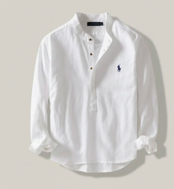 Linnen Henley-overhemd Classic Fit