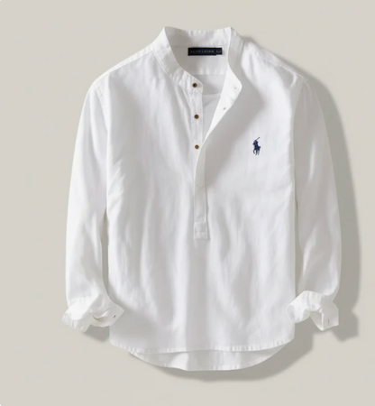 Linnen Henley-overhemd Classic Fit