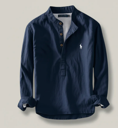 Linnen Henley-overhemd Classic Fit