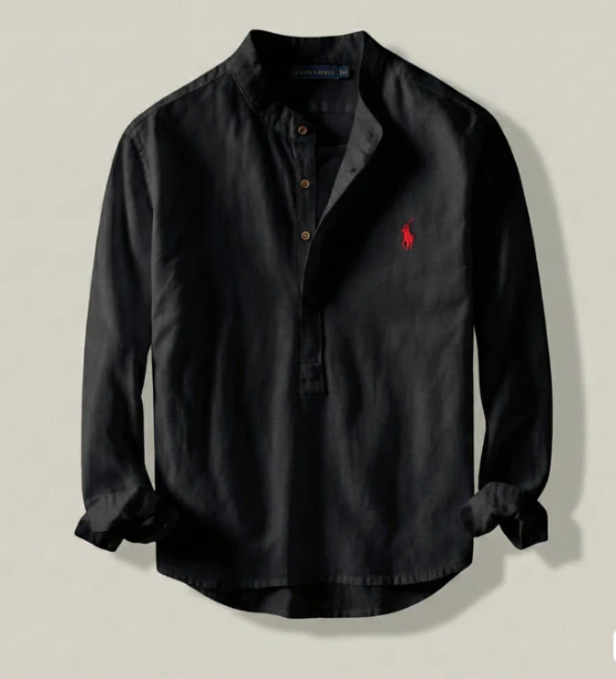Linnen Henley-overhemd Classic Fit