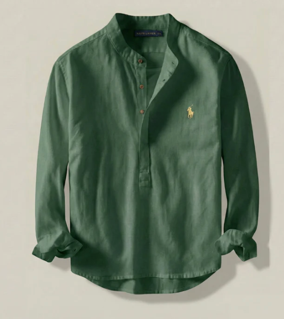 Linnen Henley-overhemd Classic Fit