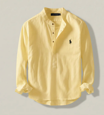 Linnen Henley-overhemd Classic Fit