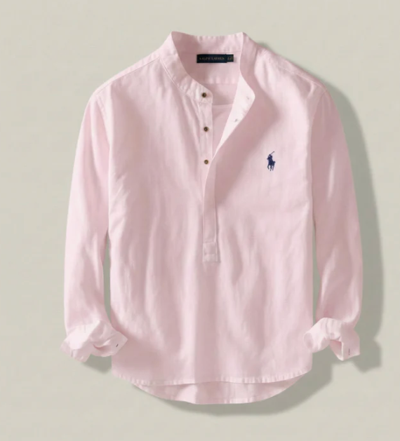 Linnen Henley-overhemd Classic Fit