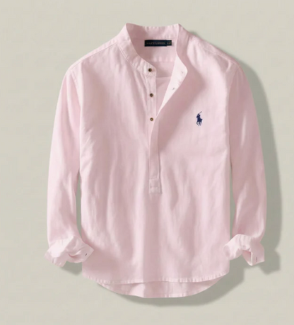 Linnen Henley-overhemd Classic Fit